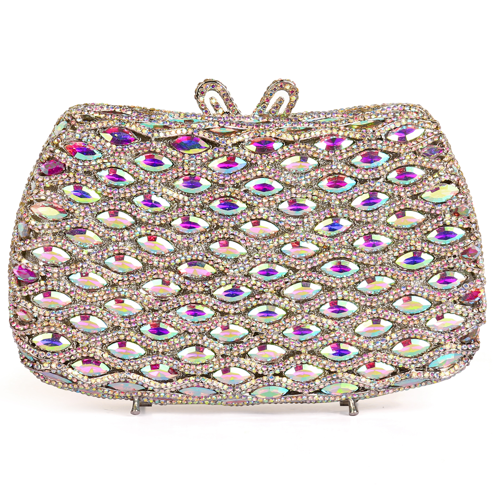 Tarleyso Beauty gold floral crystal clutch bag